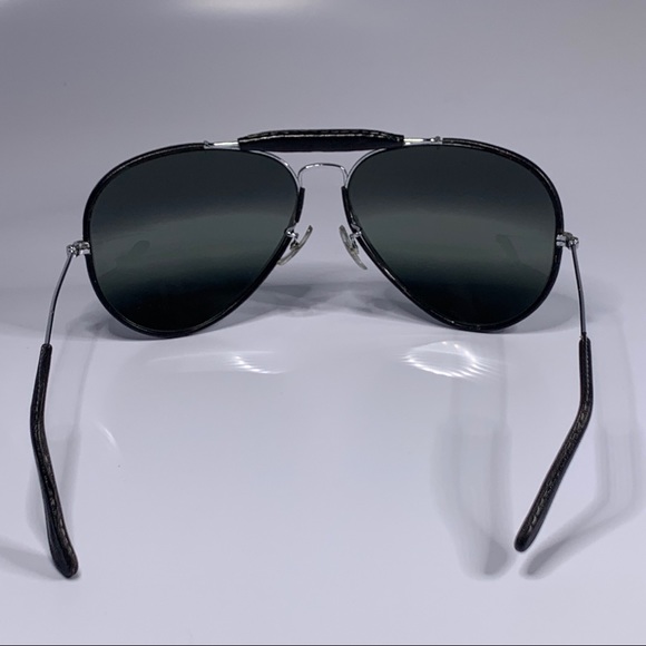 Vintage B&L Ray Ban 62mm Black Leather DGM Mirror Aviator Sunglasses - Picture 11 of 16